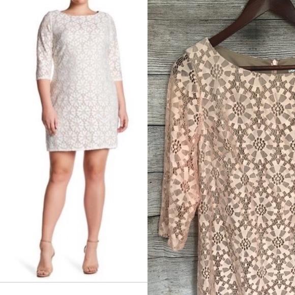 Eliza J Dresses & Skirts - Eliza J Blush Lace Shift Dress